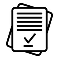 Pass exam test icon, outline style vector