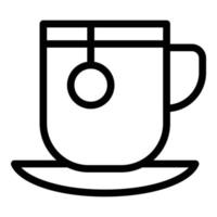 Heat tea cup icon, outline style vector