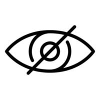 No vision icon, outline style vector