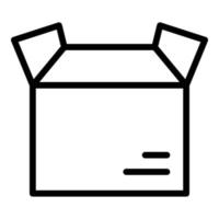 Open parcel box icon, outline style vector