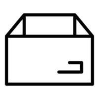 icono de caja de cartón, estilo de esquema vector