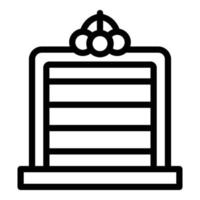 Cut cake icon, outline style vector