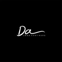 DA logo, hand drawn DA letter logo, DA signature logo, DA creative logo, DA monogram logo vector