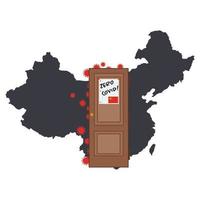 vector de ilustración de vector de china de política de cero covid