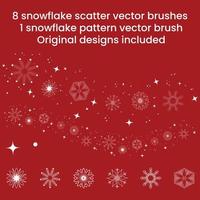 Vector snowflake scatter and snowflake pattern brushes
