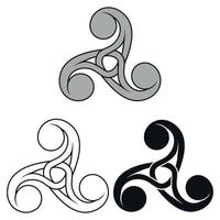 Knotted triskelion symbol design vector