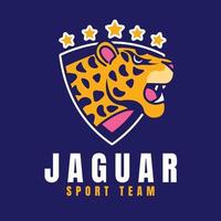 plantilla de logotipo de jaguar de diseño plano vector