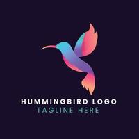Gradient hummingbird logo template vector