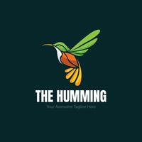 Gradient hummingbird logo template vector