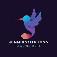 Gradient hummingbird logo template vector