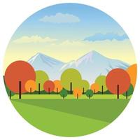 Landscape nature beautiful illustration. vector