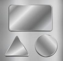 Realistic round metal shiny button. Vector illustration