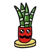 Cute cactus. Vector illustration in mexican style