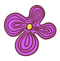 Purple doodle art flower. Vector hand drawn illustration