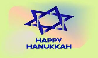 Happy Hanukkah Day greeting card with david star ond gradient mesh background. Vector Illustration