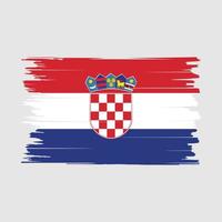 vector de pincel de bandera de croacia