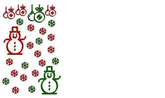 christmas day white background with snow, Christmas light and snowman. Vector Illustration with place for your text