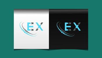 diseño creativo del logotipo de la ex carta. ex diseño único. vector