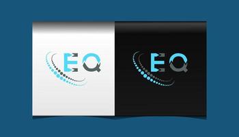 diseño creativo del logotipo de la letra eq. diseño único eq. vector