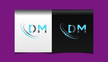 DM letter logo creative design. DM unique design. vector