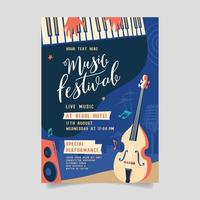 festival de música en estilo creativo con diseño de plantilla de forma moderna vector