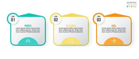 Infographic template business concept with step. vector