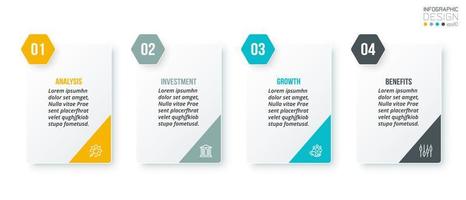 Infographic template business concept with step. vector