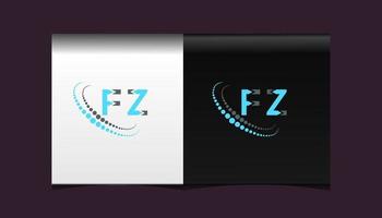 diseño creativo del logotipo de la letra fz. diseño único fz. vector