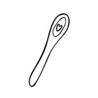 Kitchen tool. Doodle cooking spoon vector