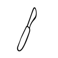 Doodle knife. Kitchen tool hand drawn vector