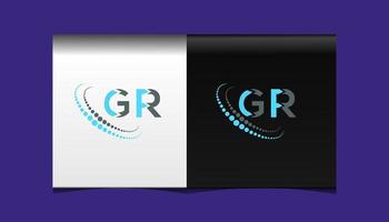 GR letter logo creative design. GR unique design. vector