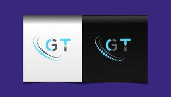 GT letter logo creative design. GT unique design. vector