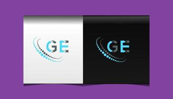 diseño creativo del logotipo de la letra ge. diseño único. vector