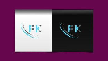 diseño creativo del logotipo de la letra fk. diseño único fk. vector