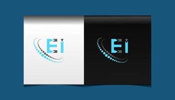 EI letter logo creative design. EI unique design. vector