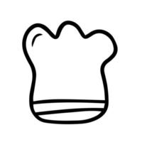 Doodle chef is hat. kitchen clothes vector