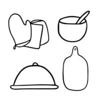 conjunto de utensilios de cocina vector