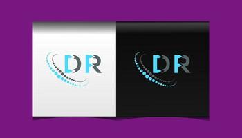 DR letter logo creative design. DR unique design. vector