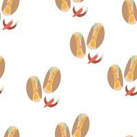 Seamless pattern Fajitas Tortilla wraps with beef vector