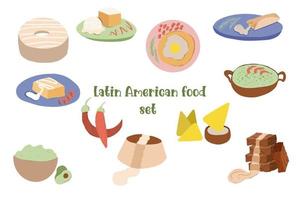 Set of various traditional mexican food vector