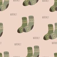 Seamless pattern pair green socks vector