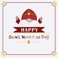 Saint Nicholas day square poster.modern banner. Happy saint nicholas day. vector