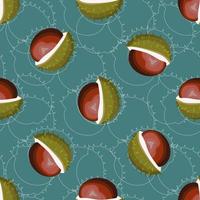 Seamless pattern with chestnuts. chestnut nuts. vector