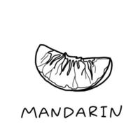 Mandarin orange fruit icon, outline. tangerine in doodle style. vector