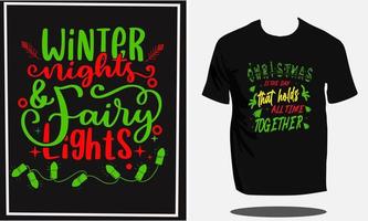 diseño de camiseta de navidad o camiseta de tipografía de navidad y diseño de camiseta de santa o vector