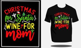 diseño de camiseta de navidad o camiseta de tipografía de navidad y diseño de camiseta de santa o vector