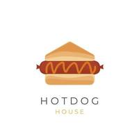 Hot Dog House Illustration logo vector