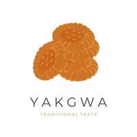 Yakgwa Korean Food Illustration Logo vector
