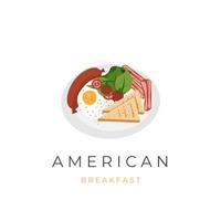 logotipo de ilustración de desayuno americano vector