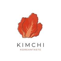 Kimchi Korean Food Line Art Illustration Logo vector